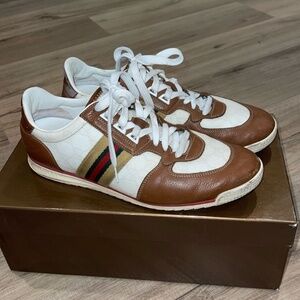 Gucci brown and white sneakers